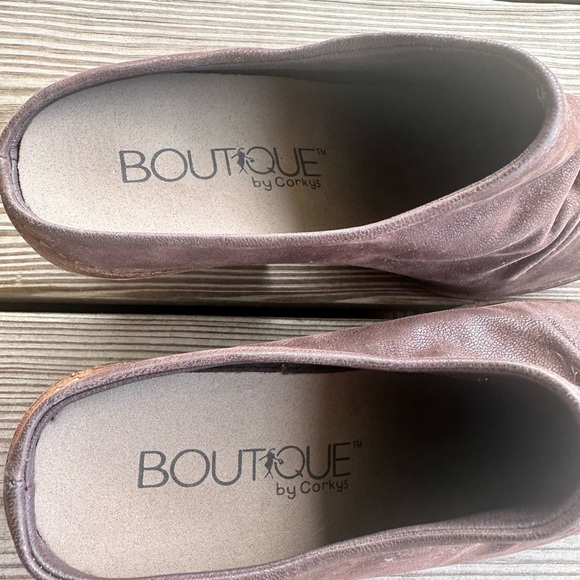 Corkys Chocolate Brown Wedge Mules - Picture 3 of 8